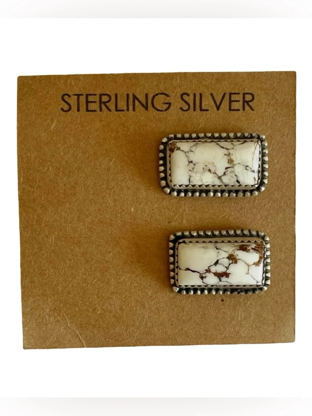 NWT Wild Mustang Jasper And Sterling Silver Post Earrings